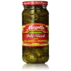Mezzetta Jalapeno Peppers Deli-Sliced Hot 16 Ounce 메제타 할라페뇨 고추 델리 슬라이스 핫 16온스, 473ml, 1개