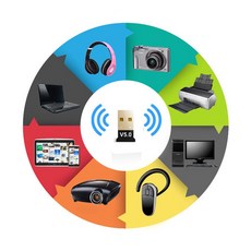 PC 데스크탑 컴퓨터에 대 한 USB 블루투스 V5.0 어댑터 블루투스 이어폰 플레이어 마우스 키보드 USB 동글 블루투스 수신기|무선 어댑터|, 1개, CHINA, 1PC