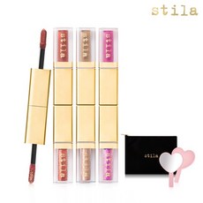 스틸라 더블 딥 스웨이드 & 글리터 리퀴드 아이 섀도우 + 파우치 + 거울, 상세설명 참조, 스미튼 키튼