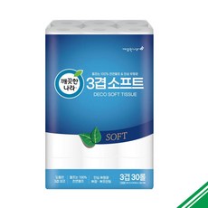 깨끗한나라 소프트 3겹데코 27m 30롤 무형광, 30개