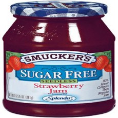 Smucker's Sugar Free Seedless Strawberry Jam 12.7500-Ounce (P Smucker's 무설탕 씨 없는 딸기 잼 12.7500온스(6팩, 361g, 6개