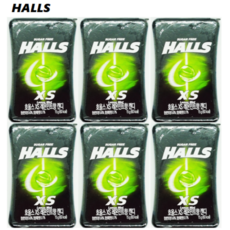 HALLS 호올스 XS 레몬민트향 캔디 15g 6개, 1세트(6개)