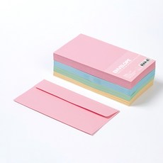 PaperPhant 하이퀄리티지 봉투 4컬러 프리미엄 색지(90g) 가로형, 100매