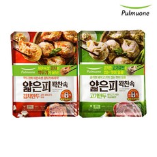 [풀무원] 얇은피꽉찬속 김치만두 2봉+고기만두 2봉(총4봉), 상세 설명 참조, 단품