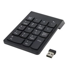 숫자 키패드 노트북 데스크탑 PC 노트북용 2.4G 미니 USB 숫자 수신기가 있는 18 키 무선 USB 숫자 패드 키보드 - Bla, 검정