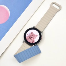 영스피플 갤럭시워치 호환 마그네틱 실리콘 스트랩 3 4 5 6 7 액티브2 클래식 프로 밴드, 20mm, 스타라이트 블루, 1개