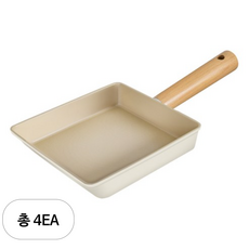 오슬로 인덕션 IH 크리엠 세라믹 계란말이팬, 4개, 23cm