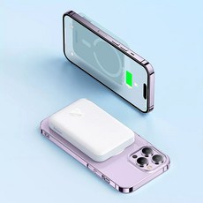 베이스어스 마그네틱 맥세이프 무선 충전 보조배터리 20w 6000mAh, 화이트