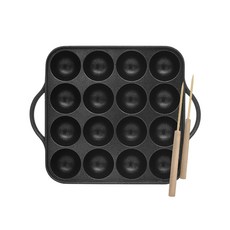 동우리빙 타코야키만들기 후라이팬 타코야끼팬 (16구), 타코야끼팬(16구)+송곳2P, 단일사이즈, 1개, 24cm