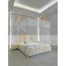 침대 모기장 4 열 3 문 구식 가정용 두꺼운 스테인레스 스틸 브래킷 선풍기 막대 바닥 통합 프레임, 24) One set of single-side doo, 1개
