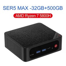 Beelink 미니 PC 게임용 컴퓨터 SER5 Max AMD Ryzen 7 5800H 32G 500G SER6 Pro 7735HS DDR5 5700U 5500U, SER5 MAX 5800H 32GB+500GB