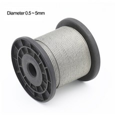 등산용로프 클라이밍로프 직경 0.3-5mm 20-100 미터 304 # 스테인레스 스틸 와이어 로프 소프트 케이블 낚시 빨랫줄 리프팅 녹슬지 않는 라인
