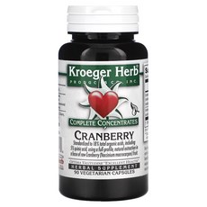 크로거 허브 완전 농축액 크랜베리 크렌베리 플랜트성 식물성 베지캡슐 90개 Kroeger Herb Co Complete Concentrates Cranberry 90