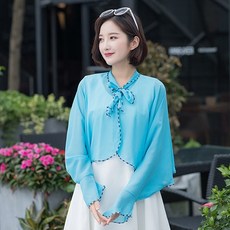 후드담요 무명 바이크 자외선차단 망토 차양 모터 햇빛가리는옷 숄 자전거 여름 여성전기 고속열차, T03-(끈허리띠 소맷부리 타입)-블루줄