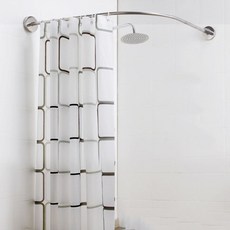키밍 무타공 코너 샤워커튼봉 ㄱ자 길이조절 화장실, 1개, 혼합색상