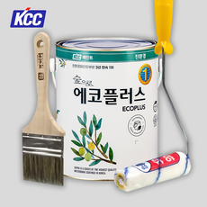 KCC페인트 숲으로 에코플러스 K 백색 조색 (붓 로라 서비스) 친환경 실내 인테리어 수성페인트, 1개, 3.78L, 3.화이트크림