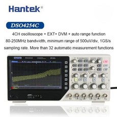 Hantek 디지털 오실로스코프 LCD PC 휴대용 USB 오실로스코프 4 채널 250Mhz 대역폭 1GS/s 샘플 속도, 1개