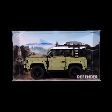 Vonado Lego 42110 Land Rover Defender 특수 아크릴 디스플레이 박스 LED 라이트 투명 더스트 커버, A 형 투명 조립