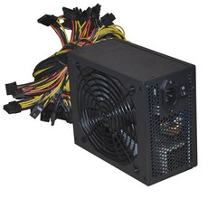 BTC 마이닝 전원용 2000W PC 전원 공급 장치 ETH BTC 지원용 SATA IDE 8 GPU 다중 12V PSU ASIC Bitcoin Miner Tools, 검은색