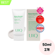 유이크 바이옴 레미디 마일드 선크림 SPF50+ PA++++ 2개