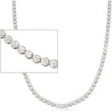 로스 시몬스 10.00 ct. t.w. 스털링 실버 CZ 테니스 목걸이