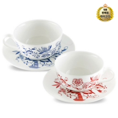 쯔비벨무스터 Blue&Red 홍찻잔 2인조세트, 혼합 색상, 14세트