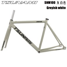 자전거프레임 프레임셋 로드자전거프레임 쓰나미 snm100 자전거 프레임 49cm 52cm 55cm 58cm 알루미늄 경마장 프레임 멀티 컬러 옵션 고정 기어 캐리어 도로 자전거, 회색 흰색