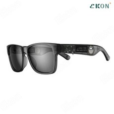 EKON 스마트 블루투스 안경 골전도 방수 이어폰 블루투스 무선 통화 음악 헤드셋 스마트 선글라스, 블랙
