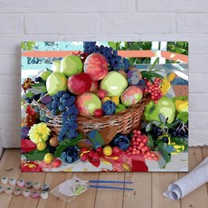 에이엠 DIY 명화 그리기 유화 페인팅 세트 정물화 푸른 사과, 40×50