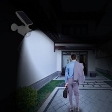 모형 태양열 조명 방범 감시 카메라 CCTV 가짜 움직임 감지, 화이트