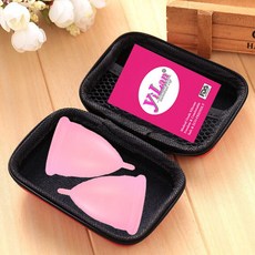 Yilan 생리컵 안전한 실리콘 월경컵 의약외품 실리콘 생리 컵, 2pcs-box-핑크, L, 1개