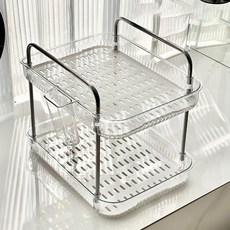 EGMI 모던 주방 다용도 정리 선반 컵 건조대 2단, 투명, 1개 투명, 1개