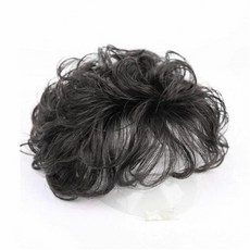 펌 스타일 탑커버 정수리 인모 부분가발, 네츄럴블랙, 1개 네츄럴블랙, 1개