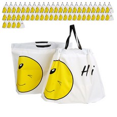 스마일 비닐 봉투 쇼핑백 도시락 포장 50장 30cmx20cm, 대-40X30