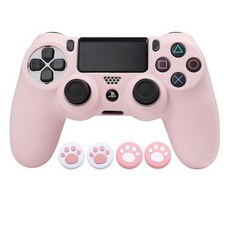 PS4 케이스 게임 케이스 조이스틱 스킨 게임 신제품 실리콘 보호 액세서리 컨트롤러 패드 PS4 소프트 비디오 케이스 핑크 커버, 1개, 1) For PS4