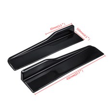 호환 차량 사이드 스커트 로커 스플리터 윙렛 윙 범퍼 립 블랙/탄소 섬유 룩 2 개 45cm, [01] BLACK