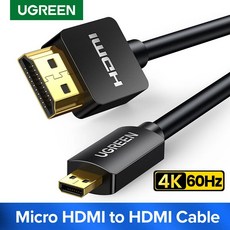 Ugreen3D 효과 마이크로 미니 HDMI to HDMI 케이블 4K60Hz GoPro 소니 프로젝터용 Male to Male 1m 15m 2m 3m 미니 HDMI