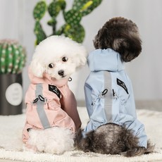 부투펫 강아지우비 비옷 레인코트 방수 빛반사 애견 반려견 강아지우산 파스텔 우비, 블루, 1개