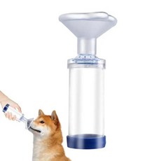 고양이 개 흡입기 스페이서 수의학 동물 에어로졸 챔버 천식 흡입기 스페이서 장치 PVC 마스크 애완 동, 1개