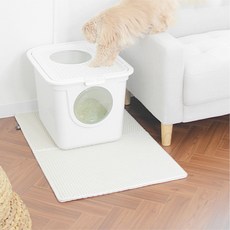 펫디아 고양이 화장실 사막화 방지 벌집 폴딩 매트 모래 발판, 위스퍼 화이트