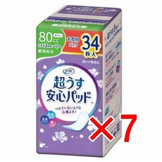 [일본정품수입]【정리 사 7개 세트】 리후레 슈퍼 안심 패드 중량용 이득 팩 34장입, 한개옵션1