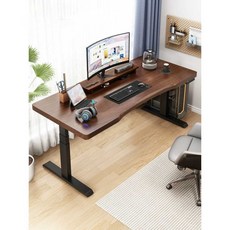 전동 책상 모션 데스크 스탠드 테이블 프레임 높이조절, 200x80(74-120CM)(듀얼)체리/원목