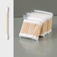멸균면봉 더블 라운드 팁 대나무 스틱 코튼 면봉 귀 청소 메이크업 손톱 개인 관리 키보드 여행 호텔 500 개, [01] 500pcs