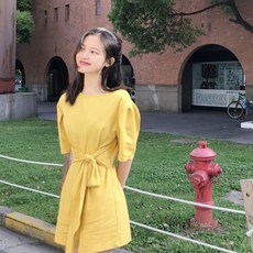 Lovely gc86pt2616b 퍼프점프수트 린넨점프수트 반팔점프수트 리본