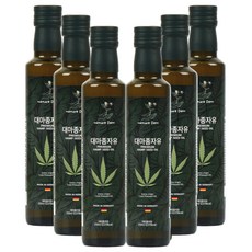 네이처담 햄프씨드 대마종자유 오일 엑스트라버진 냉압착 대마씨유 대마씨오일 CBD 카나비노이드, 6개, 250ml