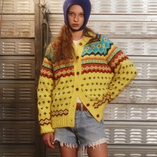 그린버터 Bohemian nordic cardigan (yellow)