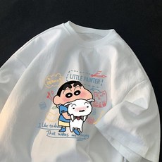 짱구는 못말려 루즈핏 빅사이즈 반팔 티셔츠라운드넥 반팔