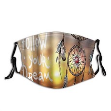 NMT AIMILUX Feathers Dream Catcher 꿈의 테마를 따르십시오 방풍 오염 방지 얼굴 방패 스카프 세척 및 재사용 가능한 - P022708D5KKB963
