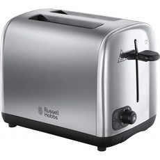 Russell Hobbs 24080 어드벤처 2 슬라이스 토스터 스테인리스 스틸 2 슬라이스 솔질 및 광택 처리, 단일상품