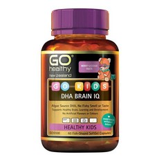 고헬시 고 키즈 DHA 브레인 IQ 씹어먹어도 되는 물고기모양 60캡슐 오렌지향, 1개, 60정